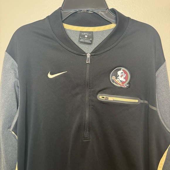 NIKE Florida State Seminoles FSU Men’s 1/4 Zip Jacket Black Gray Size Small - Picture 2 of 5